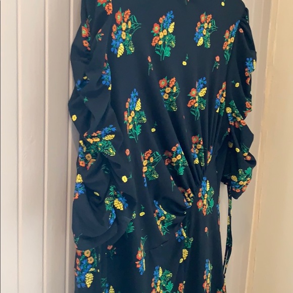 ASOS 3/4 Sleeve Floral Dress w/ Split - Picture 4 of 8
